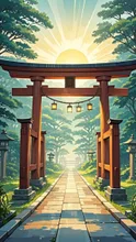 光の道 — Torii Gate Art AI art on SUPPART