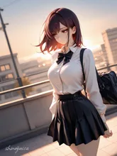 放課後の夕陽