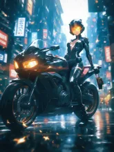真夏のライダーガール·風を切る、孤高の横顔 の投稿作品