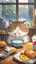 朝マック中 — The Edge80さんのAIイラスト