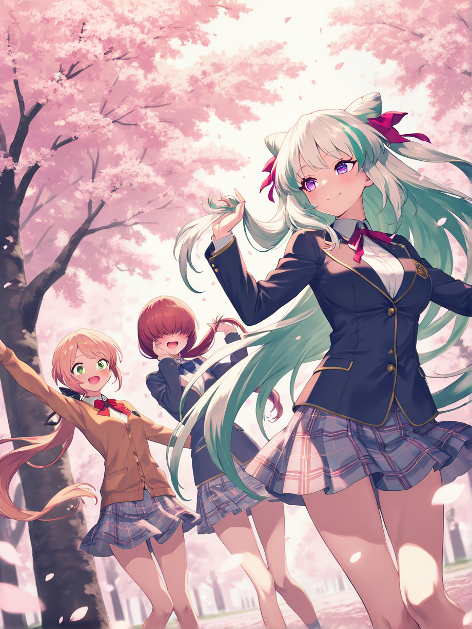 桜の下で — azuさんのAIイラスト