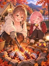 菜摘と明梨。焼き芋の巻。