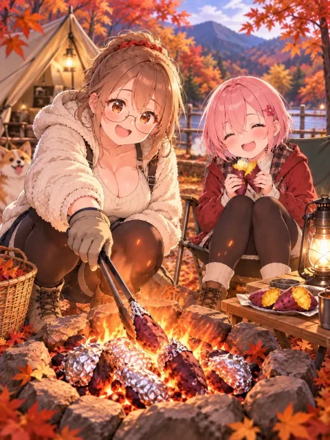 菜摘と明梨。焼き芋の巻。