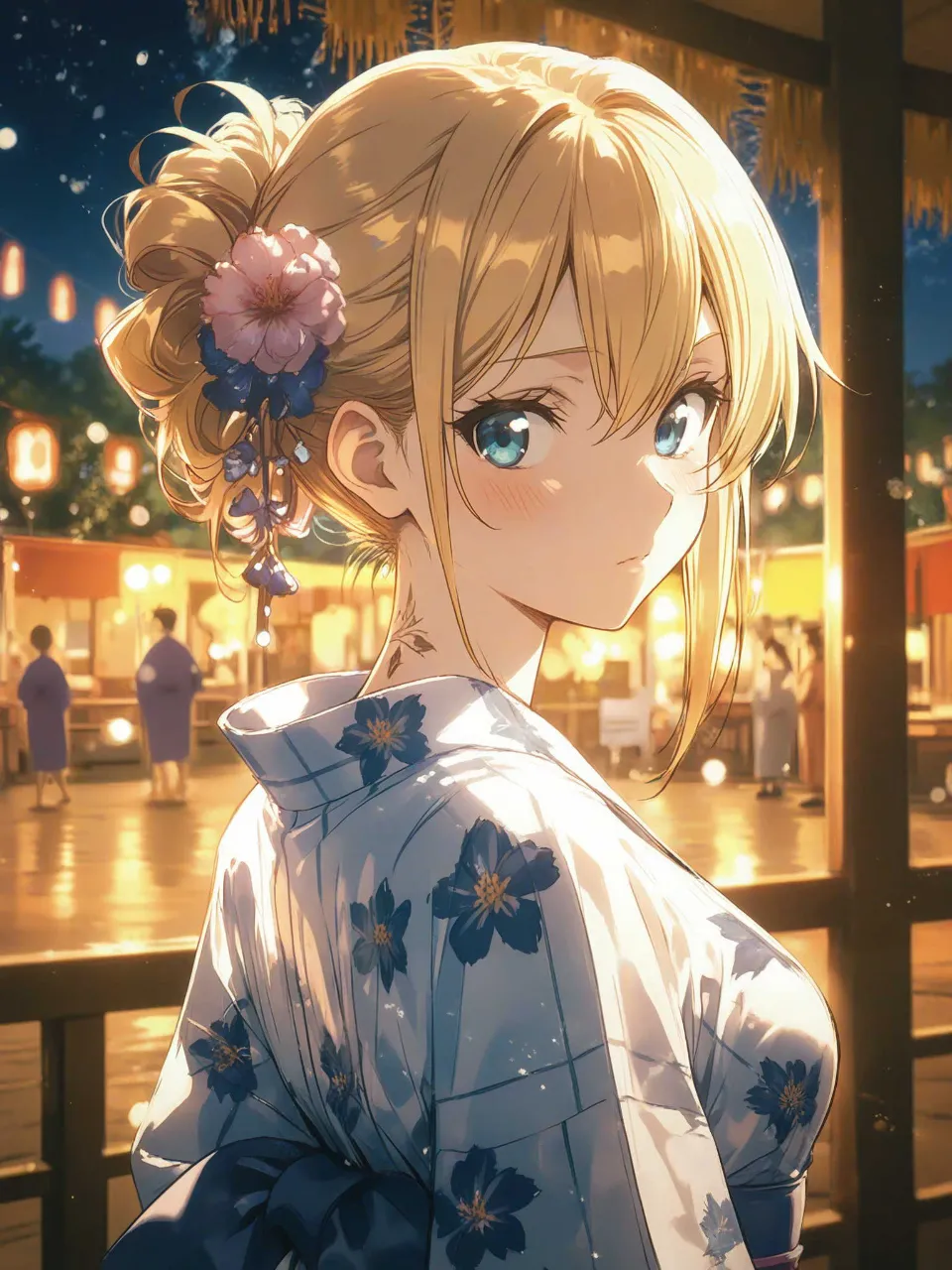 Yukata anime girl AI art - SUPPART