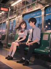 画像生成チャレンジ·電車に乗る少女 の投稿作品