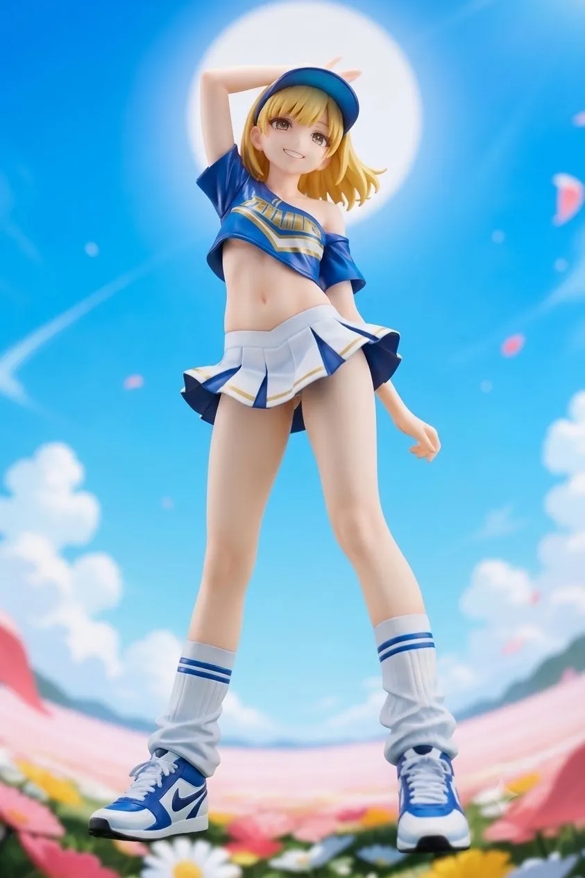 風と花吹雪とチアガール…フィギュア…黄