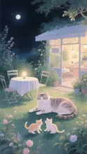 生成チャレンジ第163弾·夜のカフェ の投稿作品