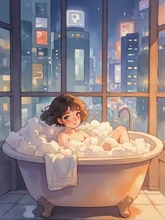 君たちは泡風呂の気持ちを考えたことはあるかい? — 珀琥さんのAIイラスト