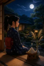 お月見と言えば、こうよネ。 — モーちゃんさんのAIイラスト