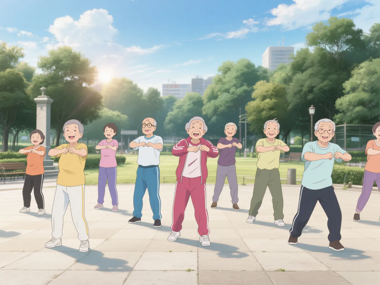 ラジオ体操は早朝の定番