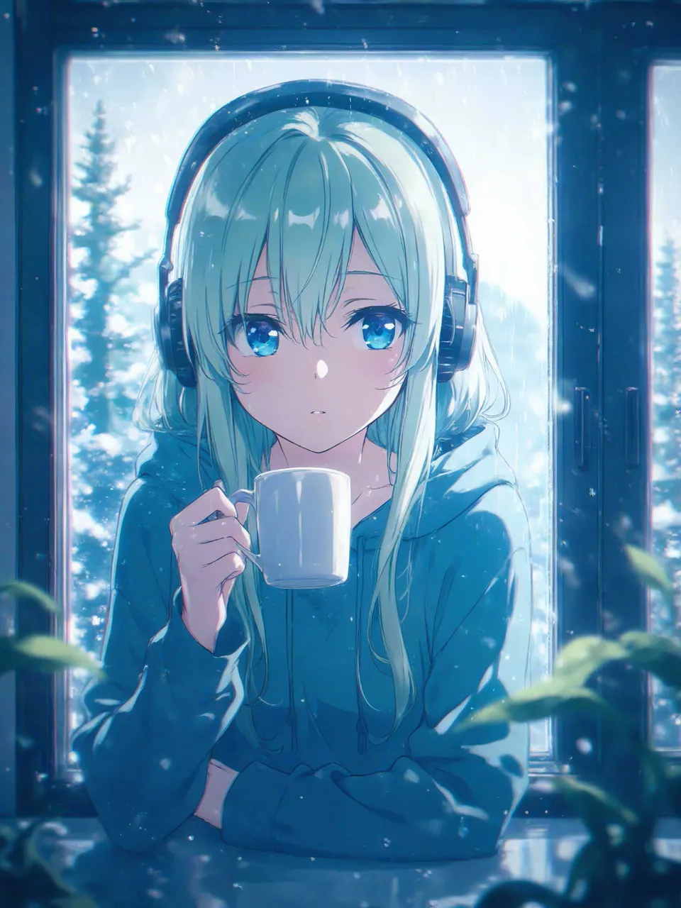 雨音とモーニングコーヒー — ひーたろーさんのAIイラスト
