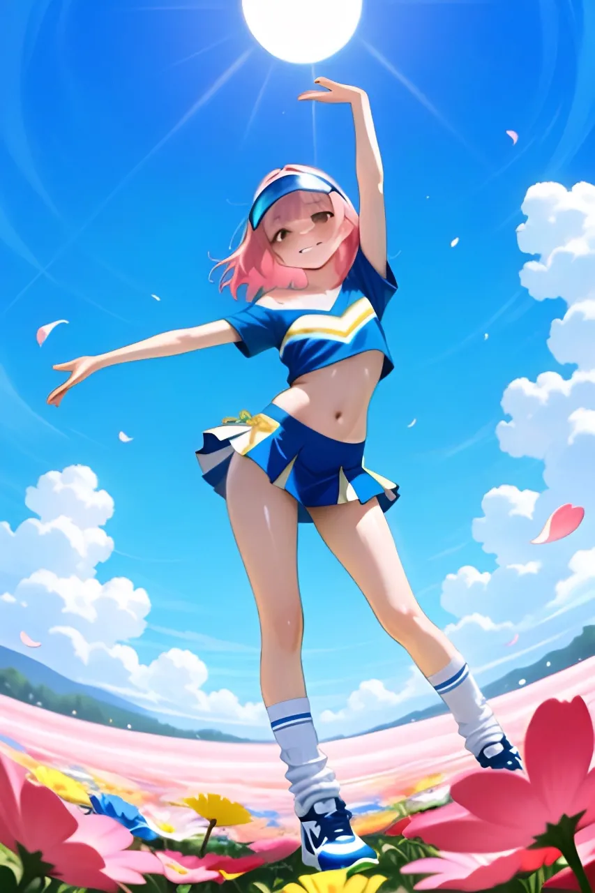 風と花吹雪とチアガール…桃