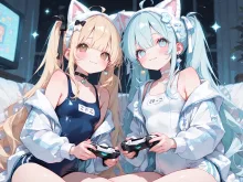 夜は一緒にゲーム三昧