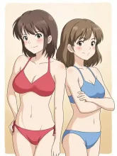 二人のビキニのお姉ちゃん — ネガダークネスさんのAIイラスト