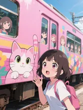 画像生成チャレンジ·電車に乗る少女 の投稿作品
