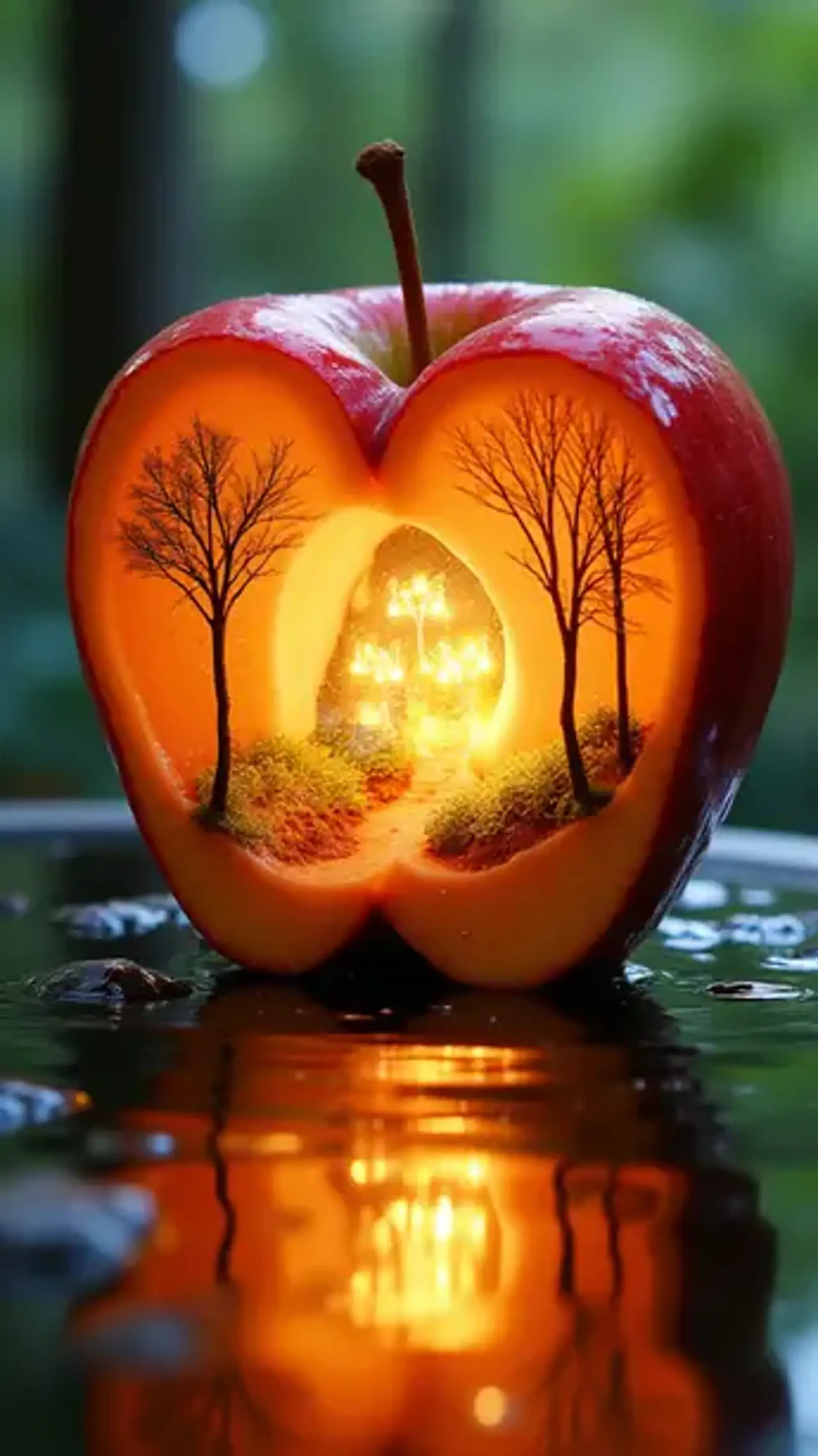"When a blade slices through the apple’s vermilion heart, a…