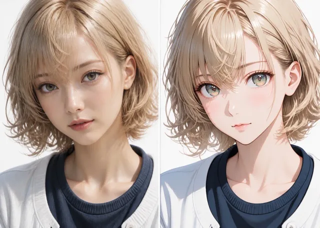 実写風 vs アニメ風 - けい