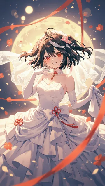 ウエディングドレス姿のウマ娘のキタサンブラック
