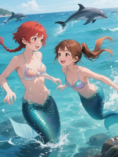 双子、人魚になる