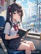 電車の中で読書📕