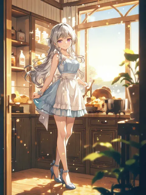 anime illustration - 豆腐屋の朝