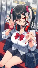 ✌️電車通学の白ギャルツインテちゃん🚃 — 布武さんのAIイラスト