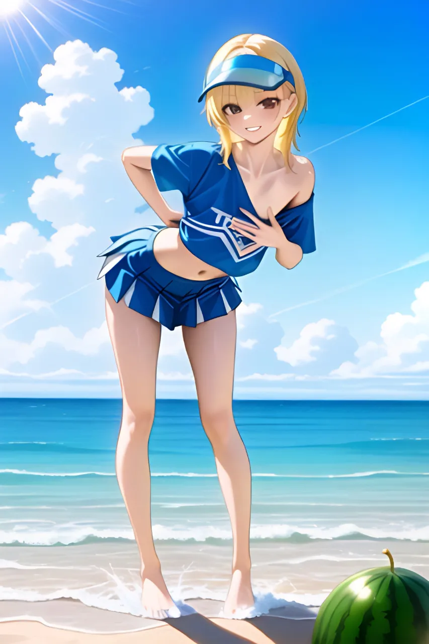 青い空と白い雲と海と西瓜とチアガール…黄