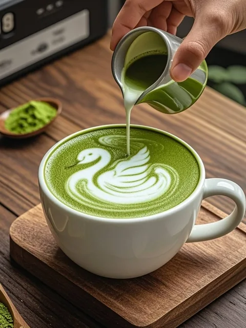 抹茶ラテ、ラテアート、スワン - 🌟イベント 第48弾