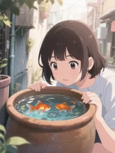 路地裏の金魚 — 金魚イラストのAIイラスト|SUPPART
