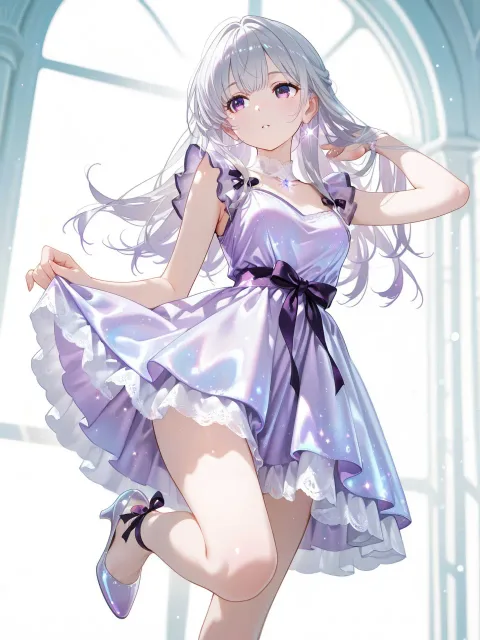 silver long hair with glossy… - 和装 vs 洋装