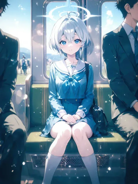On a packed train - 夏服 vs 秋服