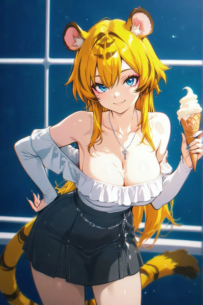 ソフトクリームと虎柄