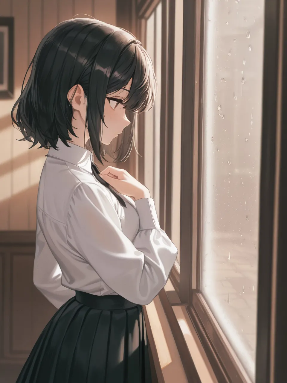 窓ガラスの雨だれ②