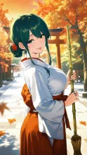🍁秋の神社と巫女🍁