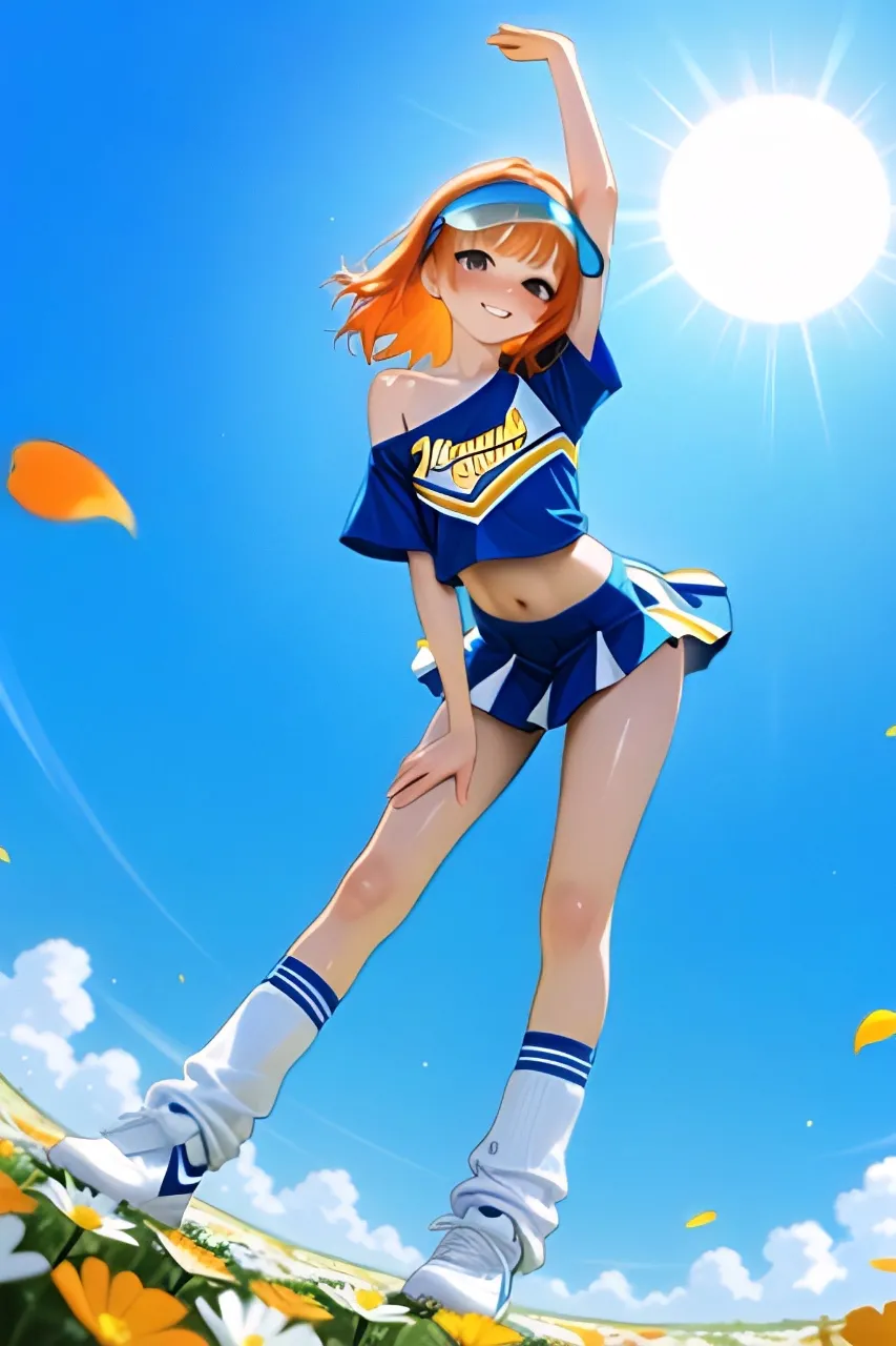 風と花吹雪とチアガール…橙