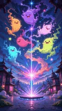 ゴースト👻🩷🩵💛🧡❤️🩷💜