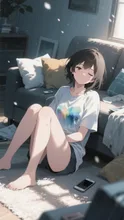 家では…
