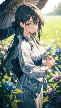 紫陽花と和傘·初夏チャレンジ の投稿作品