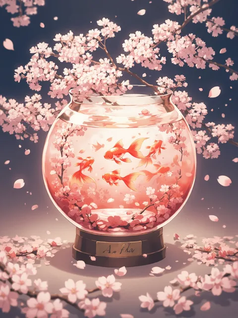 春の金魚鉢