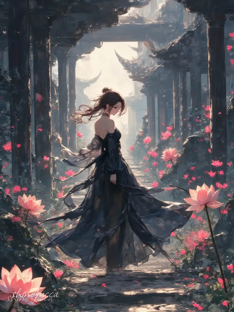 廃墟に咲く花 — shinozuccaさんのAIイラスト