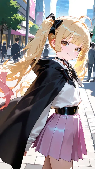 ケープを羽織る黄色