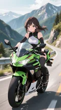 KawasakiNinja400(ノーヘルは違反だよ)