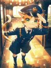 猫の車掌さん — SUPP1577114さんのAIイラスト