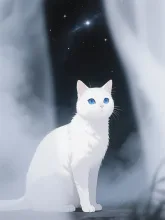 霧の夜と白猫