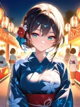 篝火と浴衣美人·夏の夜の篝火 の投稿作品