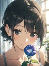 「見て………わ、私じゃなくて朝顔だよっ💦」