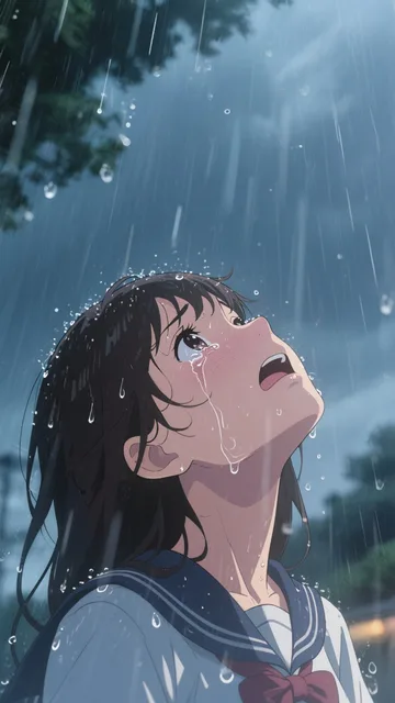 雨の中の号泣