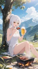 a Snow woman in Summer mountain — The Edge80さんのAIイラスト