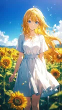 向日葵畑の少女·夏空とひまわり の投稿作品