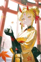 お団子ツインテールの鬼っ娘…黄
